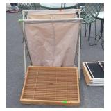 2 PC lot: laundry basket and wooden slot divider