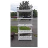 Poly Storage Shelf, 5 shelves, 36x18x72" tall,