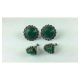 Two pairs of Sterling silver screwback earrings