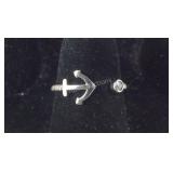 Size 6.5 Sterling silver anchor ring