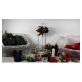 Three totes full of Christmas decor, includes