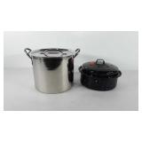 Cookware, includes stainless steel stock pot with