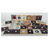 Vinyl records, box of 45 RPM records, includes