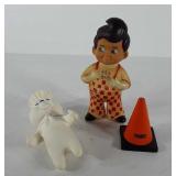 Mixed group, includes Vinyl Big boy coin bank,