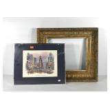 Wall art, Times Square print, framed and matted,