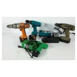Drills and chargers for parts, the green Hitachi