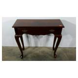 Queen Anne hall table, single drawer, 12 x 31 x
