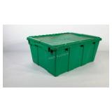 Industrial tote with interlocking lid, 16" ×