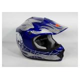 Skull and flames dirt bike helmet, DOT certified