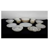 FireKing gold rimmed dishes with two divided