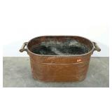 Copper bucket with handles, 13 x 24 x 14, age