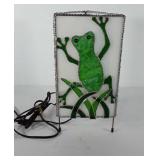 Stained glass gecko lamp, 14"