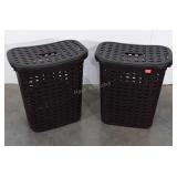 Two new Sterlite Clothes Hampers, brown in color