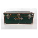 Storage trunk with paint stains and missing