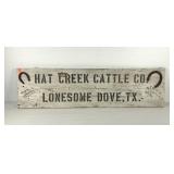 Lonesome Dove Texas wooden sign, 49x13
