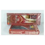 Spalding tennis racquet and racquetball set, in