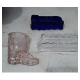 Three glass Candy Containers,