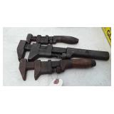 Three Antique Pipe Wrenches