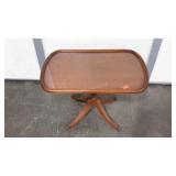 Glass top table, removable tray for serving or