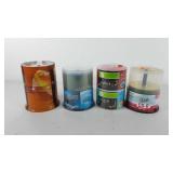 Four CD/DVD cake boxes, three unopened, includes