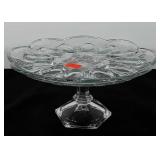 Glassware, pedestal deviled egg tray, 6" x 11.5"