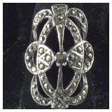 Vintage Marcasite Cluster Ring, 6.2 grams,
