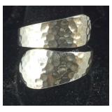 Open-Loop Hammered Silver Ring, 5.1 grams,
