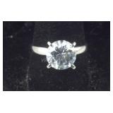 Large Solitaire CZ Ring, 2.9 grams, Sterling