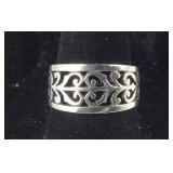 Open Silverwork Heart Design Band, 4 grams,