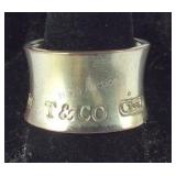 Tiffany Inspired Wide Band Ring, size 9.25