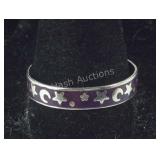Moon & Stars Purple Enameled Toe Ring, 1.3 grams,