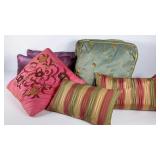 Group of pillows, 7 total, from a smokers home