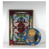 Wall art, celestial styled round mirror 16"