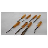 Wood handled chisel set