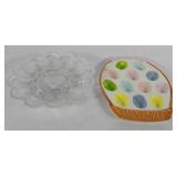 Deviled egg plates, includes glass deviled egg