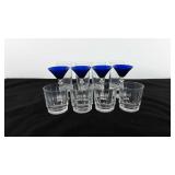Glassware, includes eight drinking glasses, four