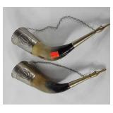 Two powder horns for drinking