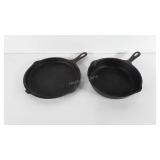 Cast iron skillets, 9"