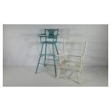 Dolls high chair and a child