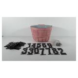 Bucket of menu board numbers