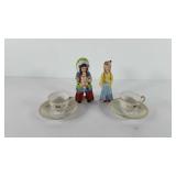 Occupied Japan figurines and cup and saucers