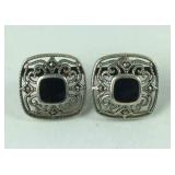Sterling silver Filigree with onyx earrings