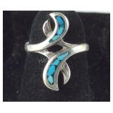 Sterling silver and turquoise ring size 3.5
