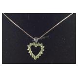Sterling silver necklace with heart pendant and