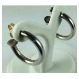 Sterling silver hoop post earrings