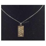 Sterling silver necklace with 1gram .999fine bar