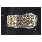 Size 8 Swarovski crystal Colorado topaz buckle