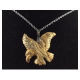 Picture jasper eagle pendant necklace 20in