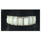 Size 10 Thai black spinel Australian white opal