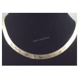 Flower Embossed Snake Chain Necklace, 25.6 grams,